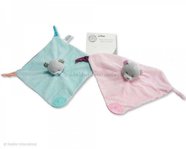 Pink Bear Teething Comforter Blanket