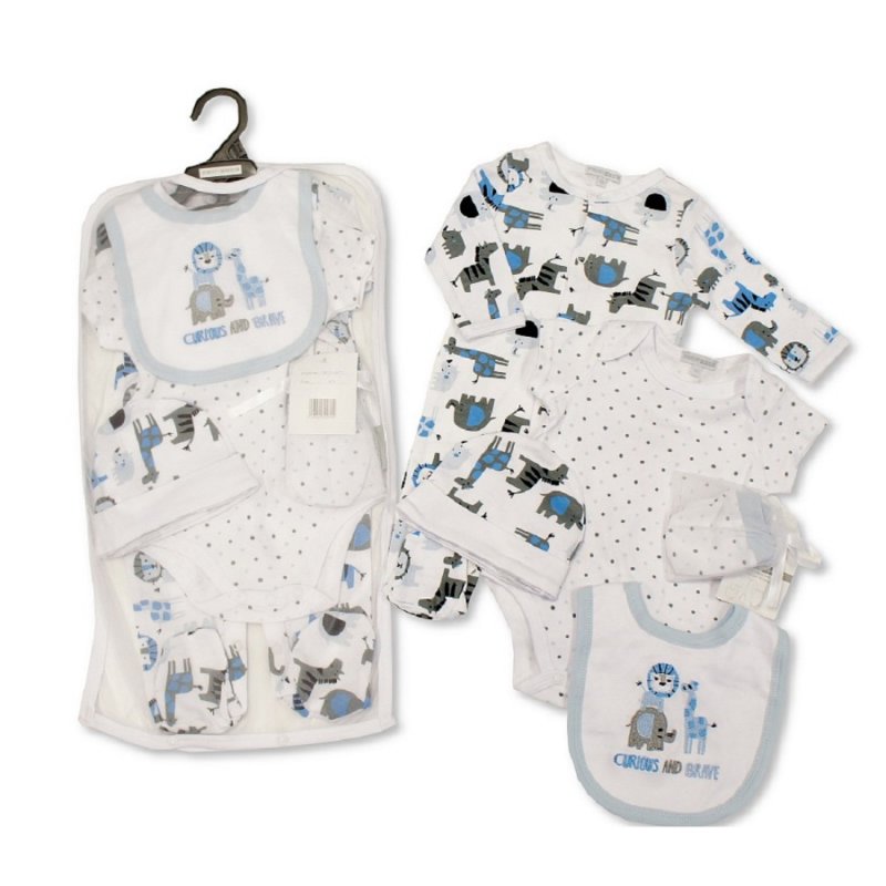 Curious and Brave&#39; Soft Blue Layette Gift Set