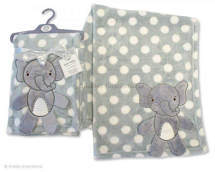 Grey and White Elephant Baby Blanket Wrap - Bumbles &amp; Boo