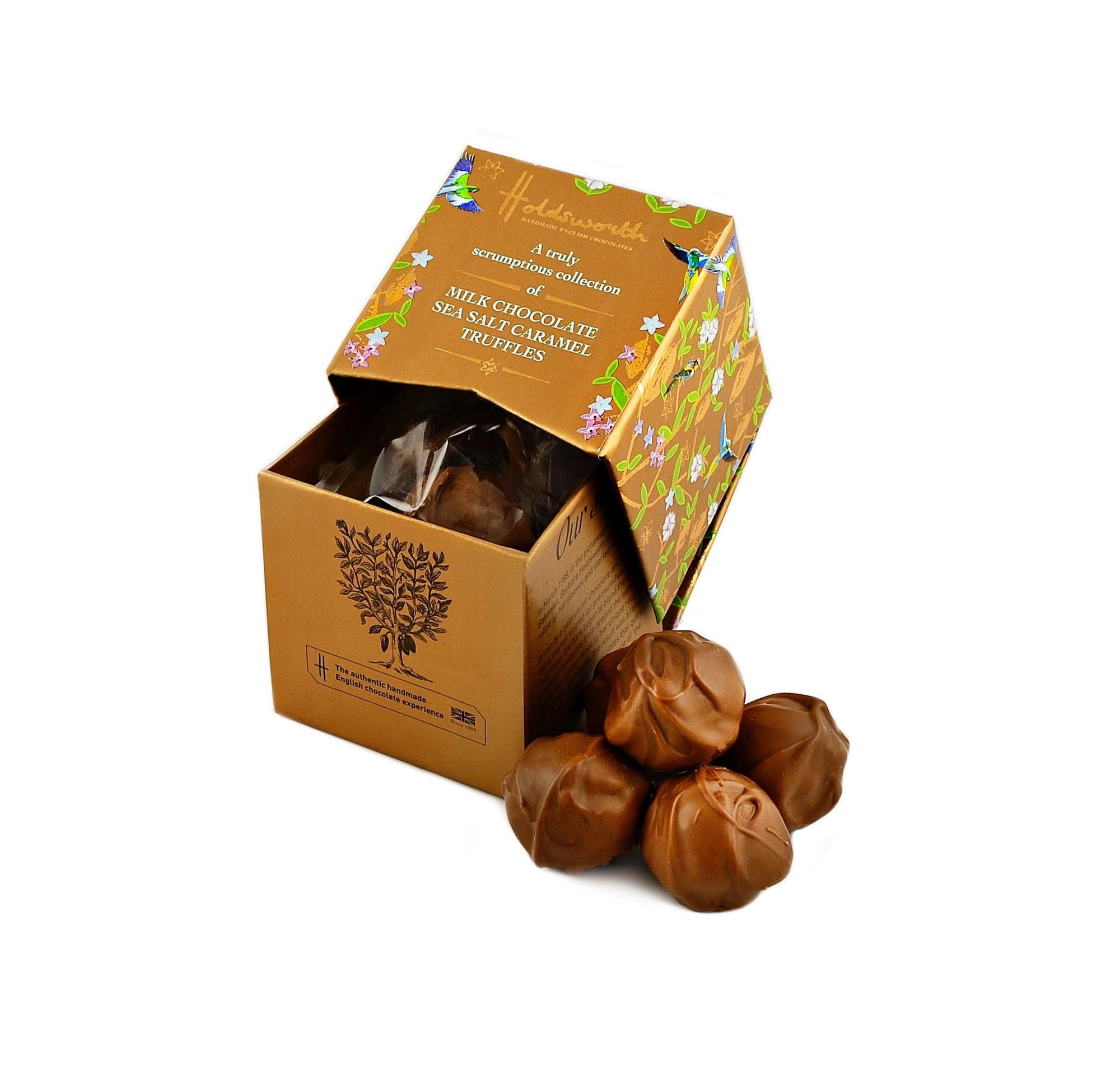 Handmade Petite Box of Milk Chocolate Sea Salt Caramel Truffles by Holdsworth - Bumbles & Boo