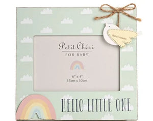 Hello Little One' Bird and Rainbow Photo Frame Photo Frame.