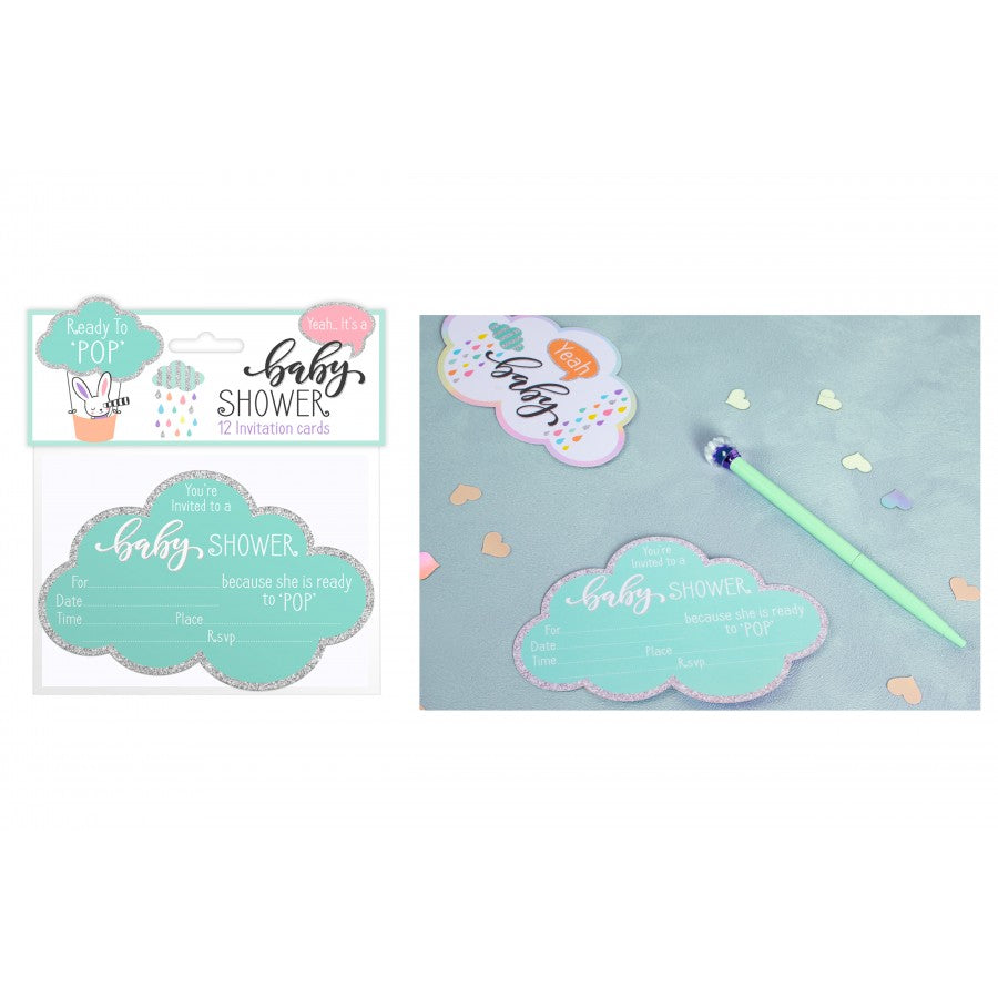 baby shower invitation cards 12 pack