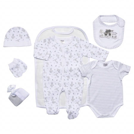 Unisex Neutral &#39;Baby Lambs&#39; 7 pc Layette Gift Set
