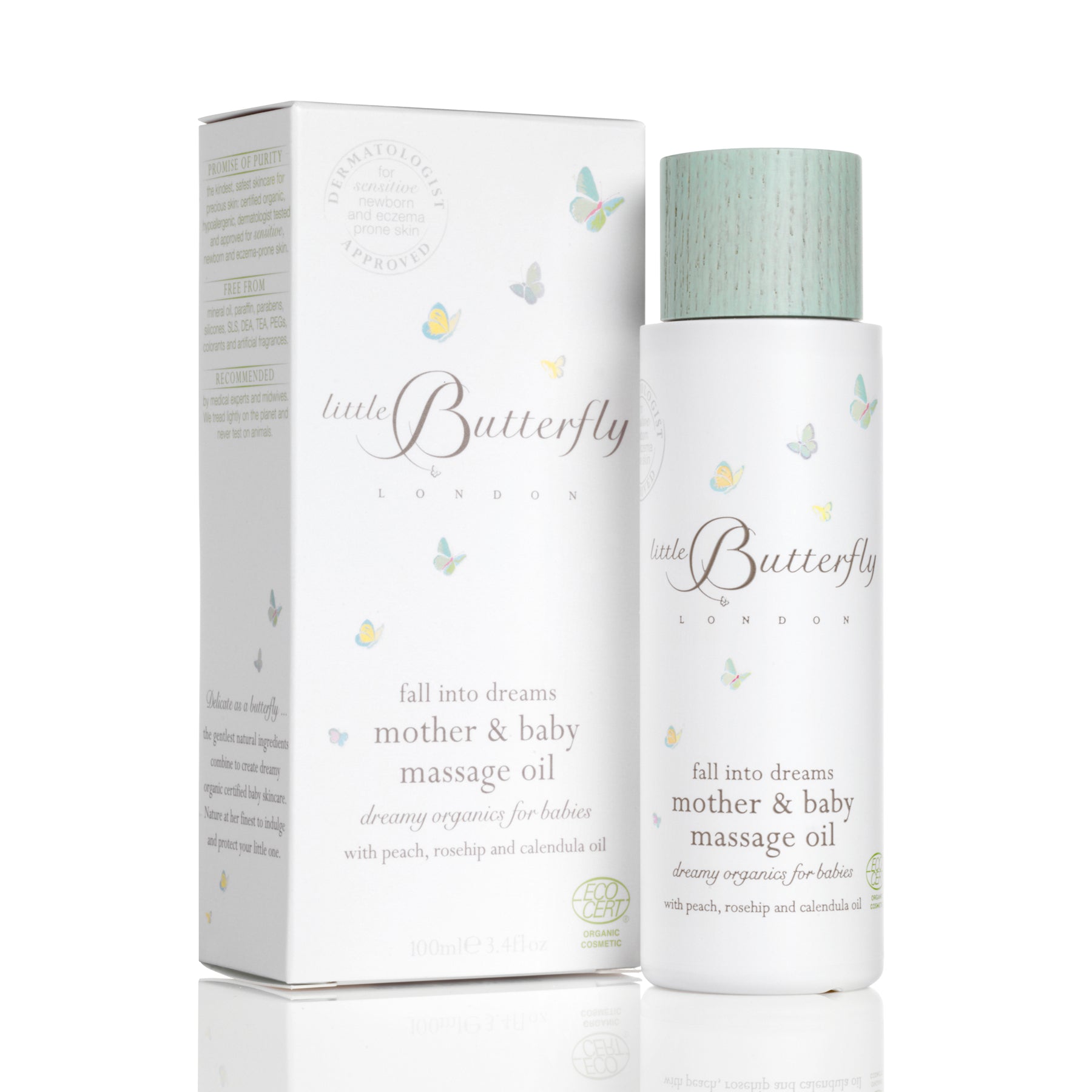 As soothing as a lullaby, this 100% organic-certified massage oil helps little one relax, ready for peaceful sleep. Nourishing oils of peach, jojoba and argan add long-lasting hydration, help to combat dryness and flakiness, and support the barrier function