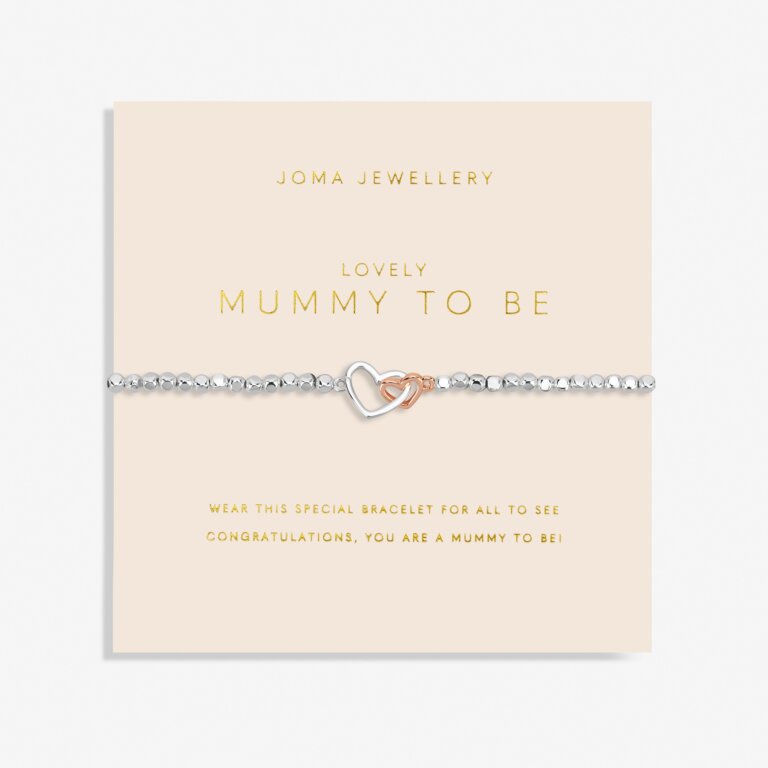 The silver-plated hammered bead design is super stylish and looks great against the blush pink card which has been stamped with the sentiment &#39;Lovely Mummy To Be&#39; and a sweet poem. A gift they’ll treasure.