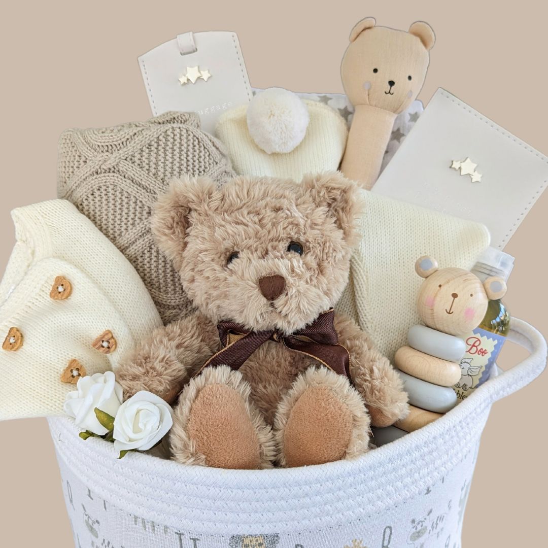 Large Baby Basket - Adorable Teddies &amp; Treats
