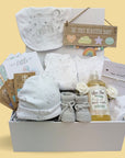 New mum hamper with baby clothing set and gifts for mum.