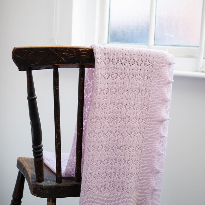 Pretty soft pink 100% cashmere shawl blanket