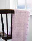 Pretty soft pink 100% cashmere shawl blanket