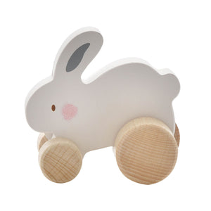 White rabbit push along toy