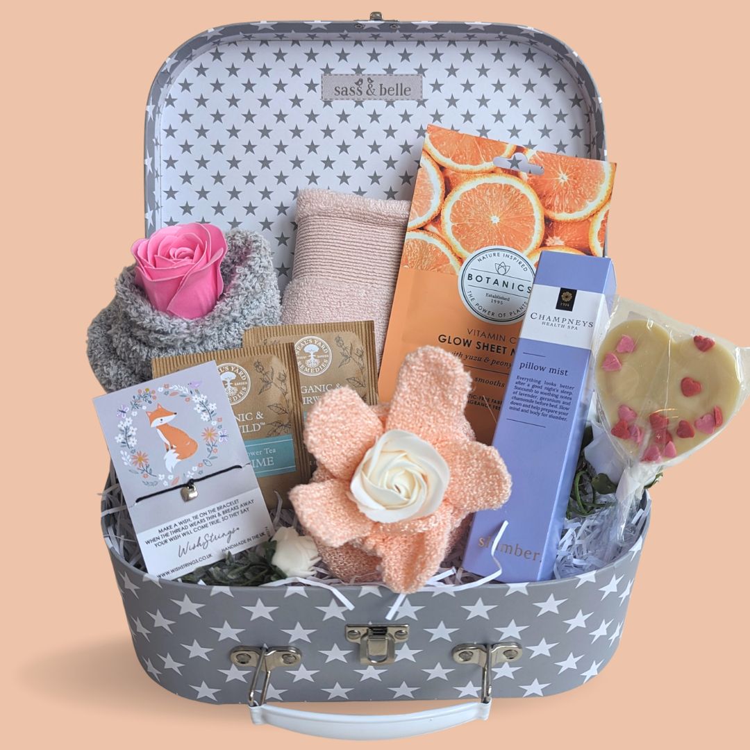 Treat box full of pamper products for mum. 