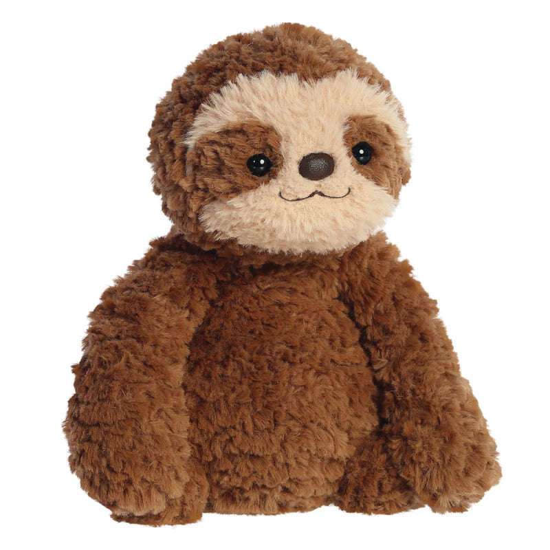 Sloth soft cuddly toy in brown.