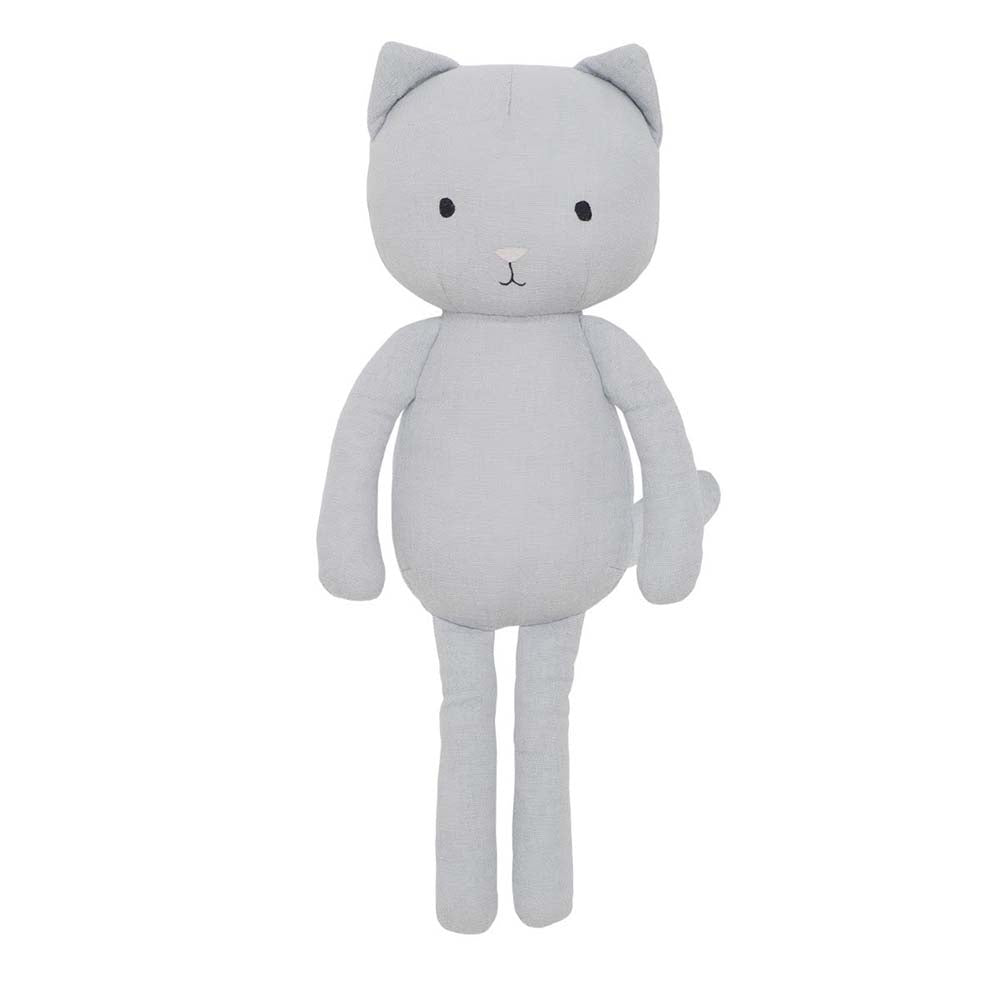 Soft toy kitten comforter toy in a pale grey colour
